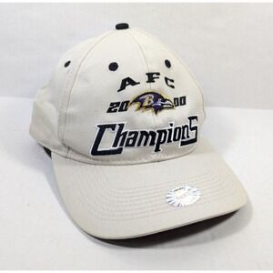 Vintage Baltimore Ravens Hat AFC Champions 2000 NFL White Snapback Super Bowl 35